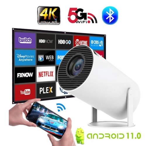 PROJEKTOR RZUTNIK HY300 PRO HD TV 130'' ANDROID WIFI PRZENOŚNY OBROTOWY